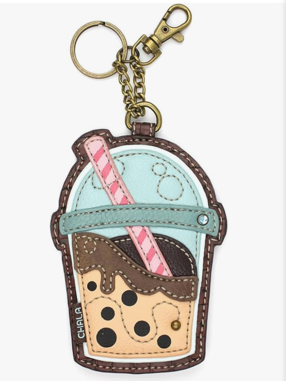 Chala Boba Tea Appliqué Key Fob Coin Purse NWT